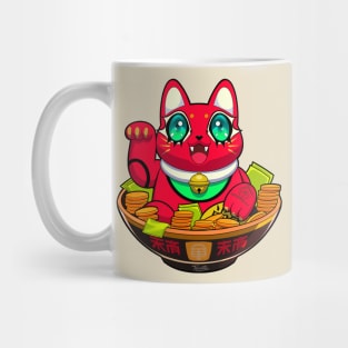 Cute Maneki Neko Ramen T-Shirt 2 Mug